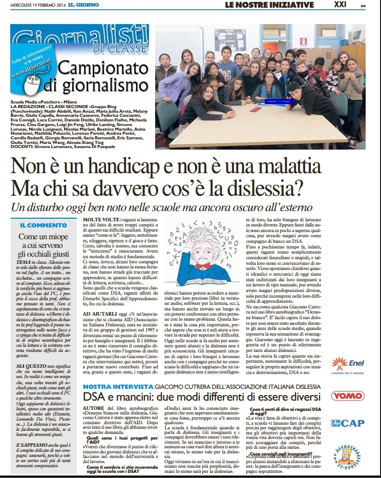 Articolo Il giorno Puecher